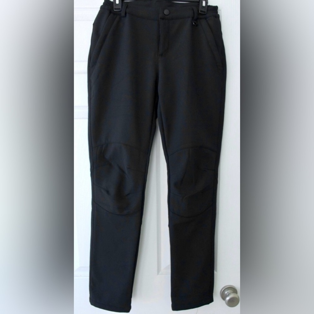 Unisex Black Fleece Lined Tech Pants